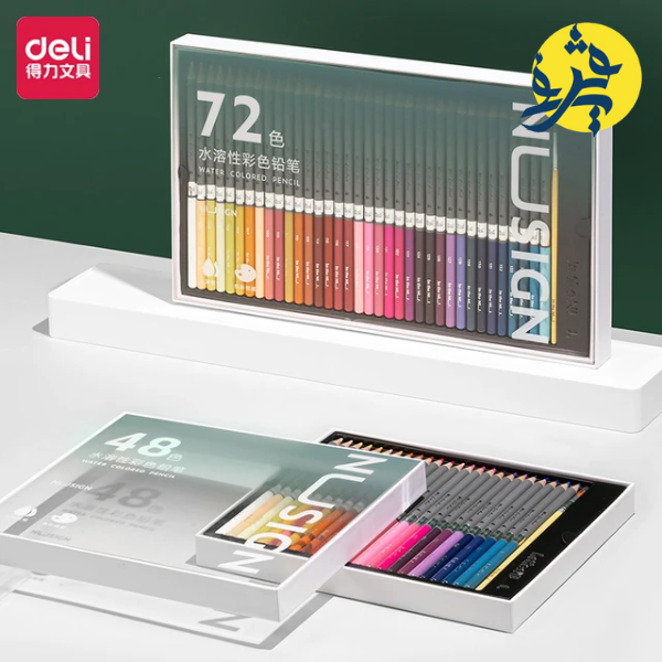 Ensemble de 48 crayons de couleur Aquarelle Professionnelle NUSIGN - DELI