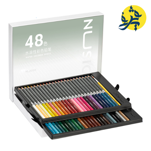 Charger l'image dans la visionneuse de la galerie, Ensemble de 48 crayons de couleur Aquarelle Professionnelle  NUSIGN - DELI