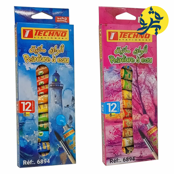 peinture a eau 12 tubes - TECHNO REF.6894