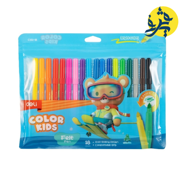 Feutre scolaire sac de 18 couleurs kids - DELI REF.C161-18