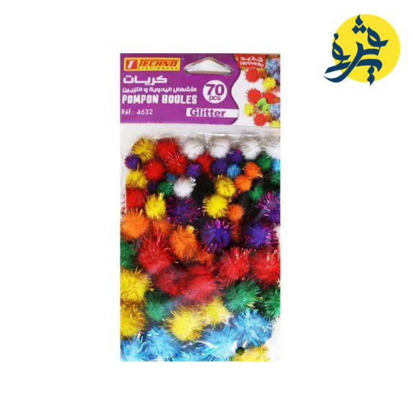 Pompon Boules Glitter (70pcs) - TECHNO REF.4632