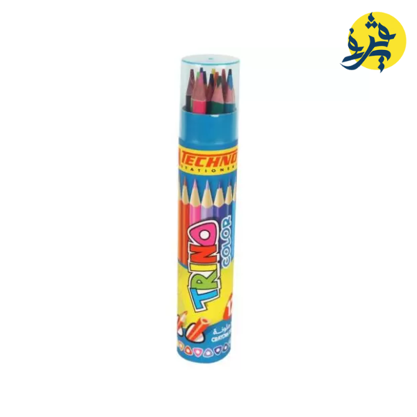 Crayons couleur de 12 pcs TRINO boite rond TECHNO REF.5298