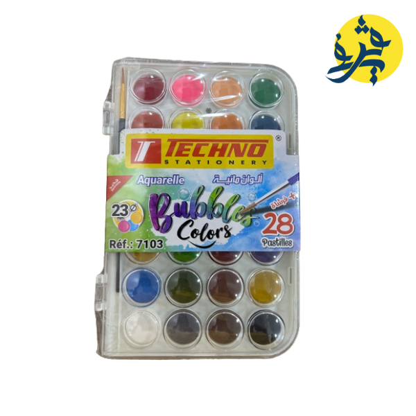Aquarelle Bubbles colores 28 Pastilles + Pinceur