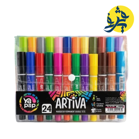 MARQUEUR PERMANENT DOUBLE TETE ARTIVA 24 COULEURS - YAPAP REF:YA14146