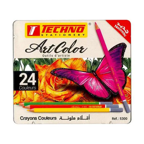 Boite de 24 Crayons de couleurs ARTCOLOR - TECHNO