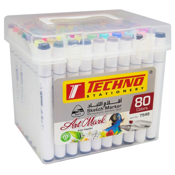 Marqueurs double tête ArtMark 80 couleurs - Techno