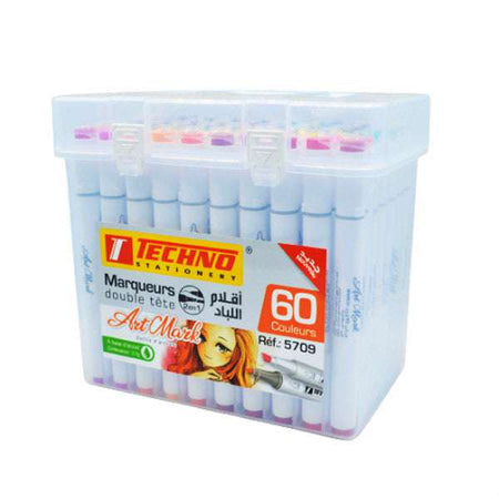 Marqueurs double tête ArtMark 60 couleurs - Techno