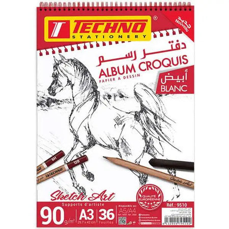 ALBUM CROQUIS TECHNO A3 90 g