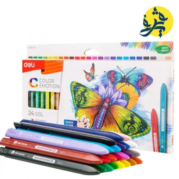 Boite de 24 Crayons à Cire en plastique- Color Emotion - Deli - Guerfistore  – Guerfi Store