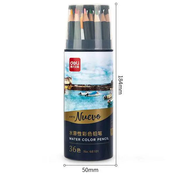 Crayons couleur Aquarelle de 36 GM (Boite ronde) deli