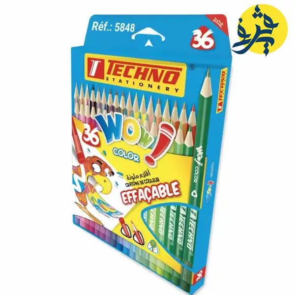Crayons de couleurs de 36 pièces effaçable WOW -TECHNO