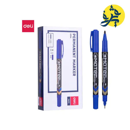 Marqueur permanent Double tête -DELI - Bleu