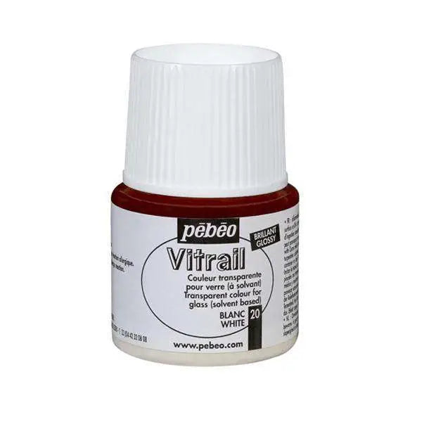 Peinture pour verre - Vitrail - Pébéo - Blanc - 45ml - Commandez