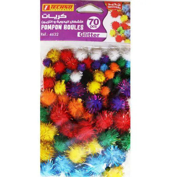Pompon Boules Glitter (70pcs) - Guerfi Store
