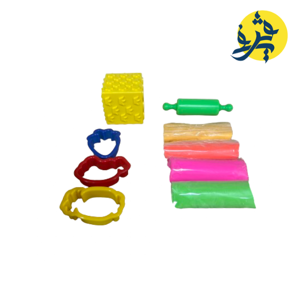 Boite plastique de 4 pates à modeler NEON - Smile Kids