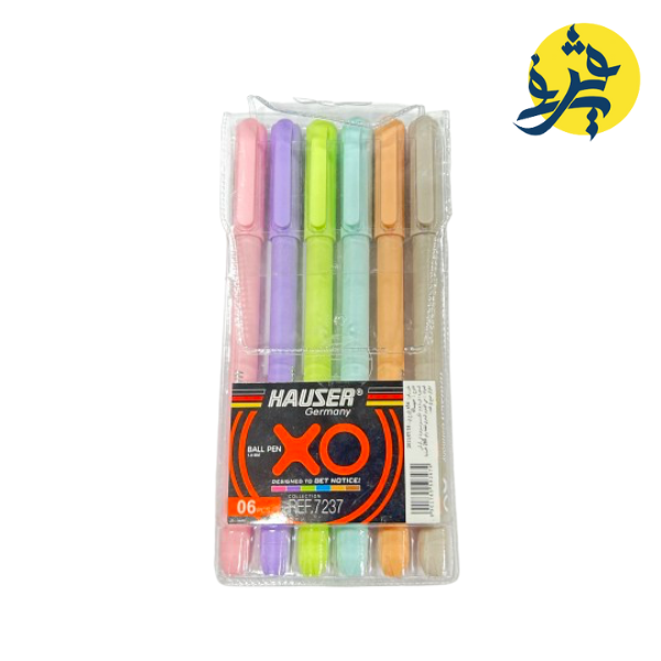 Pochette de 06 stylo a bille en couleur 1.0mm - HAUSER