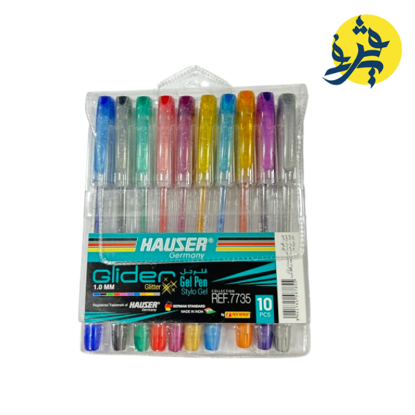 Pochette de 10 stylo gel glider  en couleur 1.0mm - HAUSER