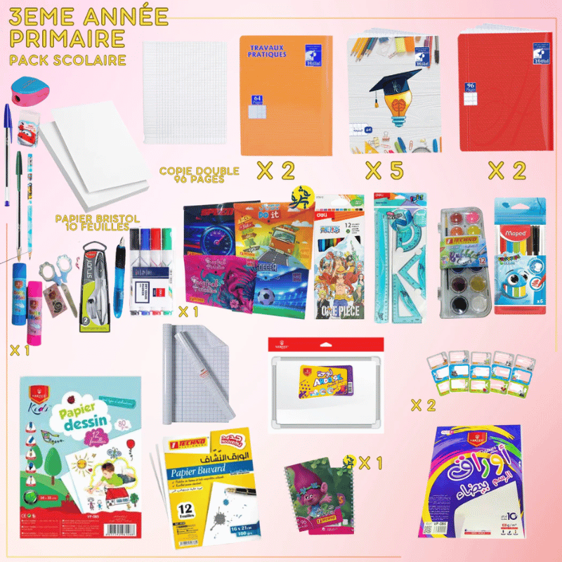 Pack Scolaire 3eme Année Primaire - Pack Complet