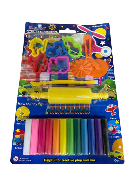 Pâte à modeler de 12 couleurs transport  - SMILE KIDS