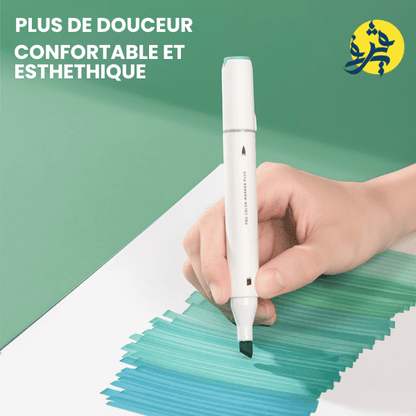 Marqueur pointe souple et double tête à base d'alcool boite de 80 NUSIGN - DELI REF.NS736-80