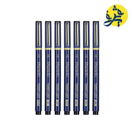 Boite de 7 Feutres pigment (pigment liner )- Deli REF.Q909