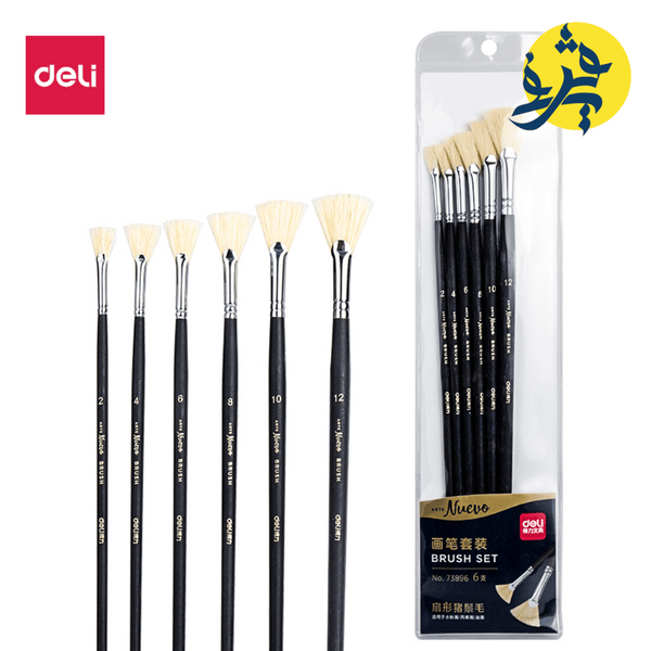 Pinceau éventail professionnel pochette de 6 - DELI REF.73896