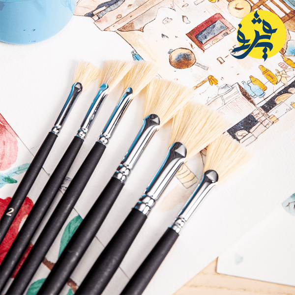 Pinceau éventail professionnel pochette de 6 - DELI REF.73896