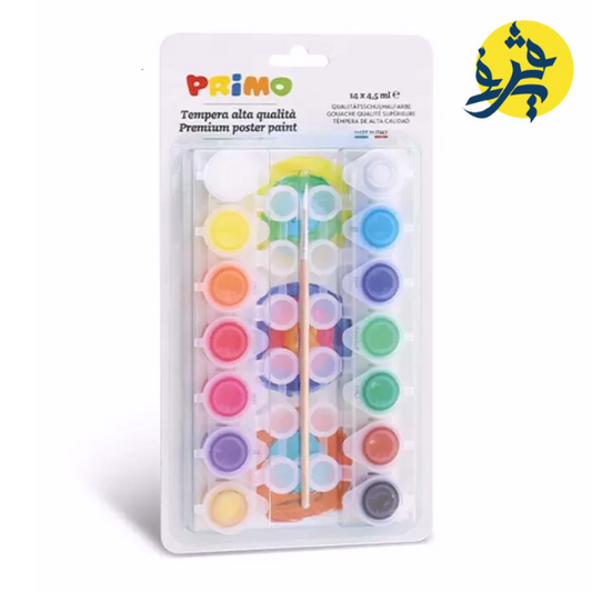 Gouache liquide 14 couleurs de 4.5 ml + pinceau - PRIMO REF.439T14BL