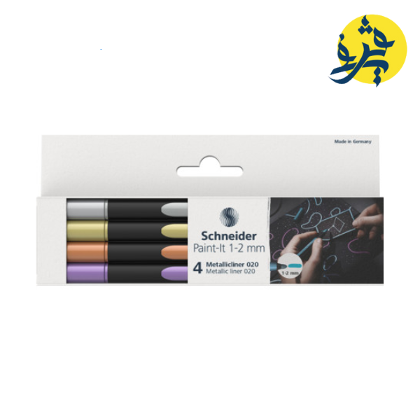 Caisse de 4 stylo liner Métallique Paint-It 1-2 mm - Schneider