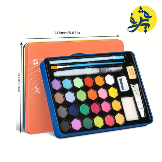 Ensemble aquarelles professionnelles 36 couleurs Boite métallique - DELI