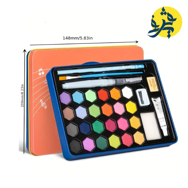 Ensemble aquarelles professionnelles 36 couleurs Boite métallique - DELI