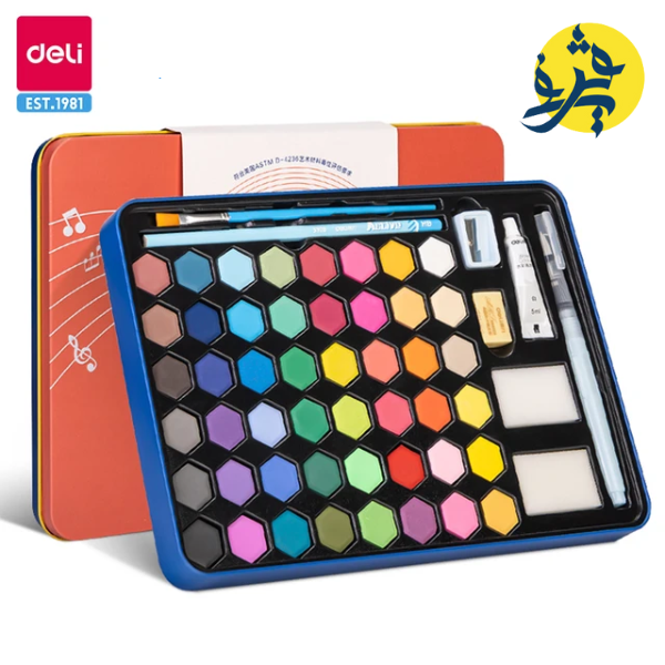 Ensemble aquarelles professionnelles 48 couleurs Boite métallique - DELI