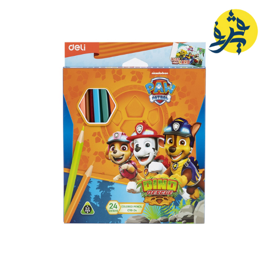 Boite de 24 crayons de couleur PAW PATROL - DELI REF.C116-24