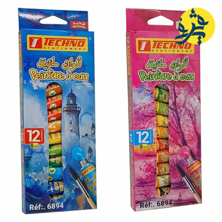 peinture a eau 12 tubes - TECHNO