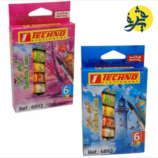 peinture a eau 6 tubes - TECHNO REF.6893