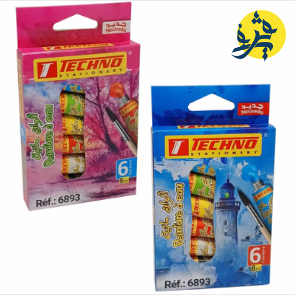 peinture a eau 6 tubes - TECHNO