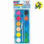 Aquarelle écolier 23mm 12 pastilles +pinceau - TECHNO REF.4406