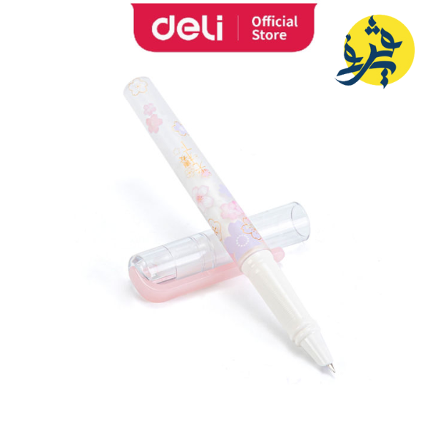 Stylo a plume avec 6 cartouches bleu SAKURA - DELI