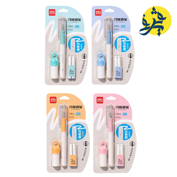 Stylo a plume en blister (éponge hydratante + 2cartouche ) - DELI