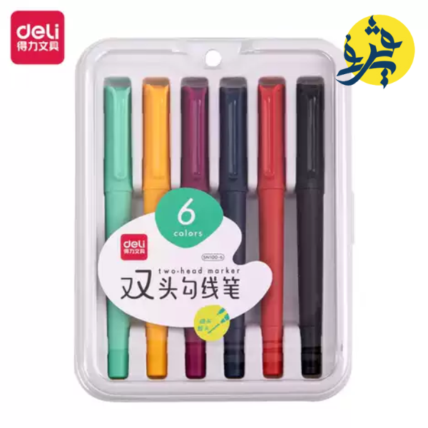 FEUTRE PIGMENT DOUBLE TETE 1.2MM 0.5MM - DELI REF SN100-6