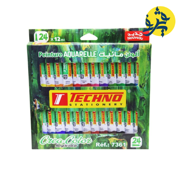 PEINTURE ACRYLIQUE 24X12ML CREA COLOR "12 TUBE"  - TECHNO REF.7361