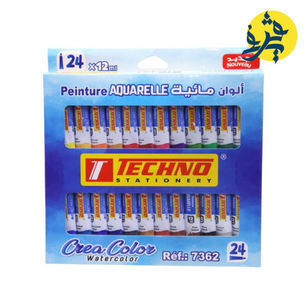 PEINTURE AQUARELLE 24x12 ML CREA COLOR "TECHNO" REF: 7362