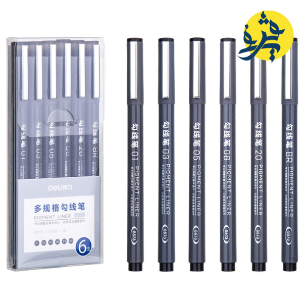 FEUTRE FINE LINER P 0.25MM-2.0MM POCHETTE DE 06 "DELI" REF .S573