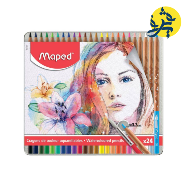 CRAYON COULEUR AQUARELLABLES 24 PCS BOITE MÉTAL "MAPED" REF.MB83242401