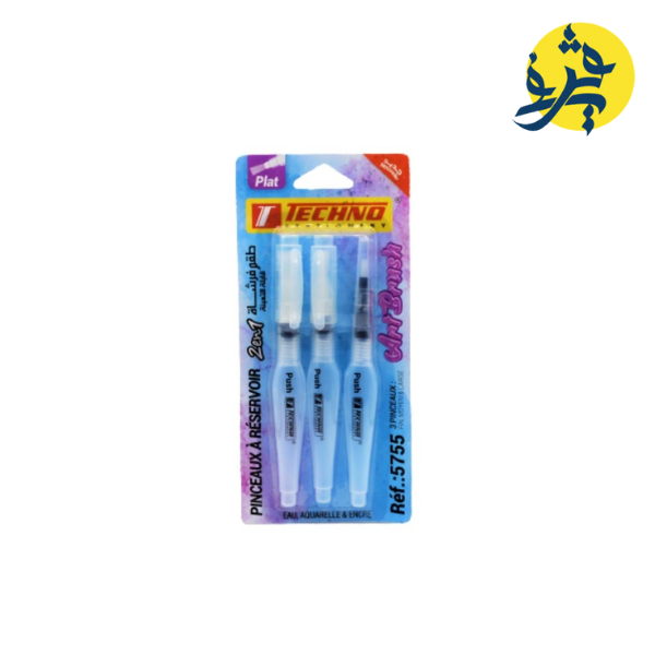PINCEAUX PLATS A RESERVOIRE CARTE 3 PCS "TECHNO" REF.5755