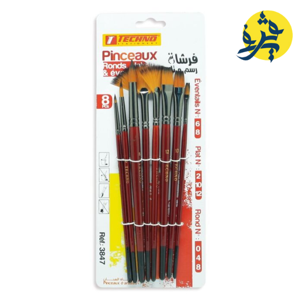JEU PINCEAUX DE DE 08 PCS "TECHNO" REF.3847
