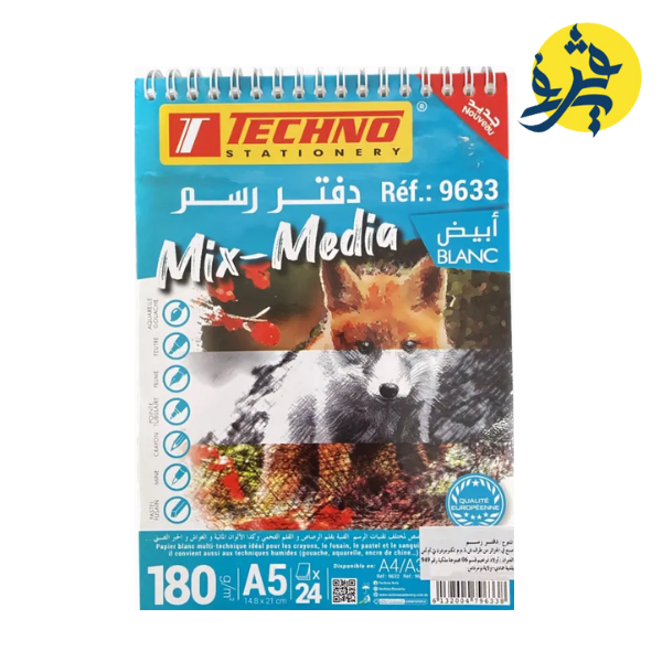 ALBUM DESSIN MIXED 180G A4 24F "TECHNO" REF.9632