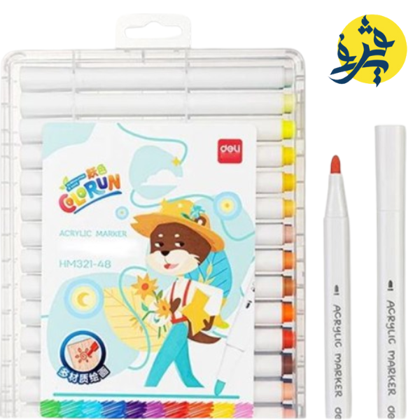 MARQUEUR ACRYLIQUE BOITE DE 48 COULEURS "DELI" REF.HM321-48
