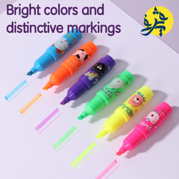 Surligneur fluorescent pochette de 6 COULEURS - DELI