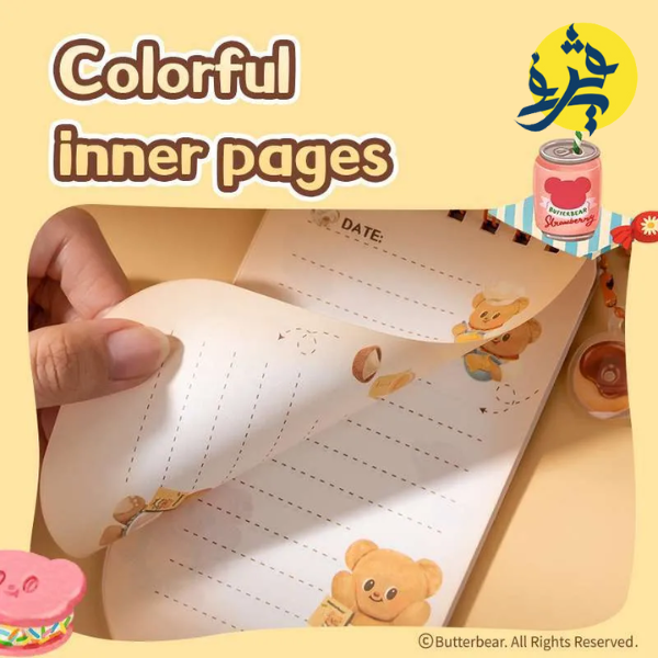 Bloc note scolaire pm spiral butter bear - DELI